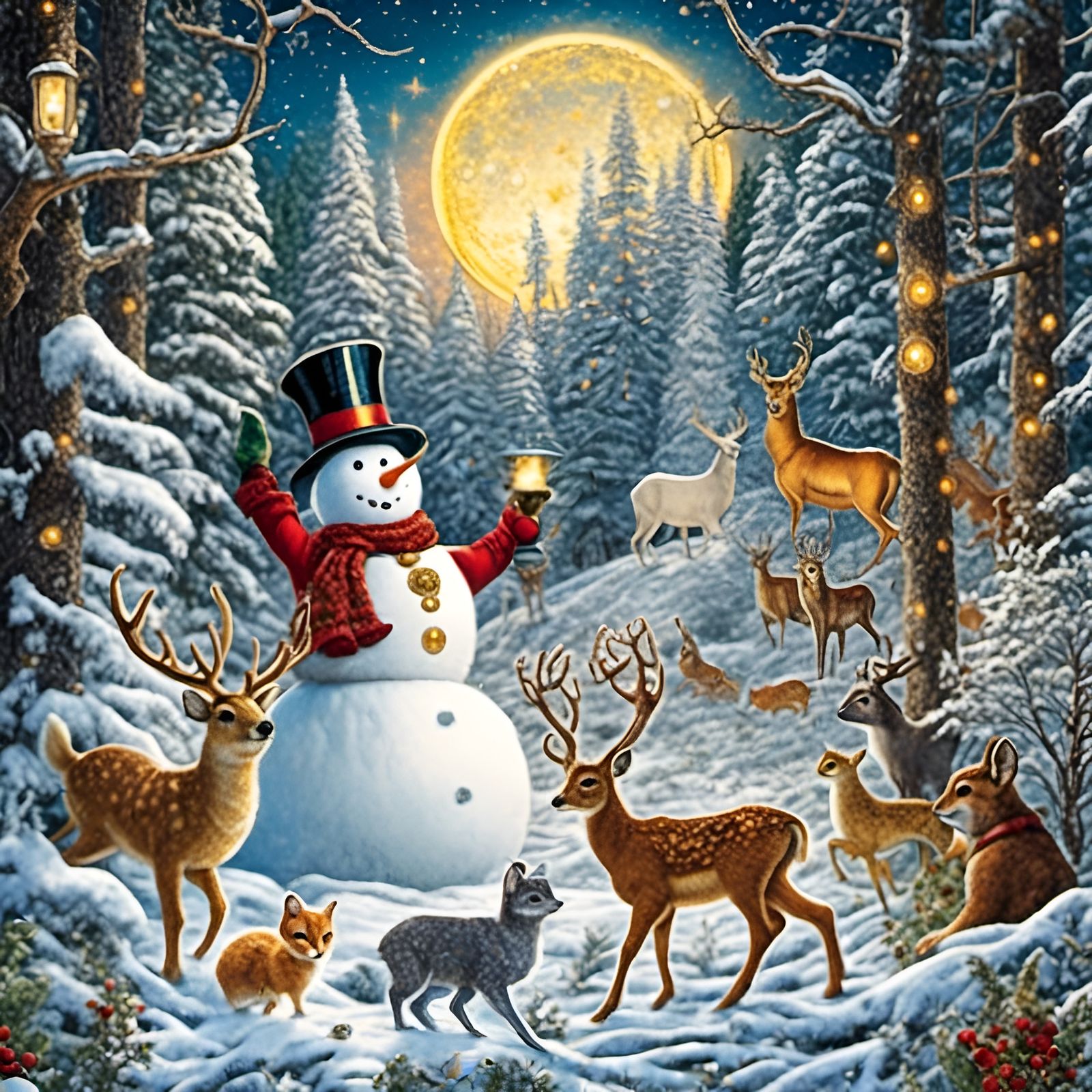 Frosty the Snowman Jigsaw Puzzle on Christmas Night