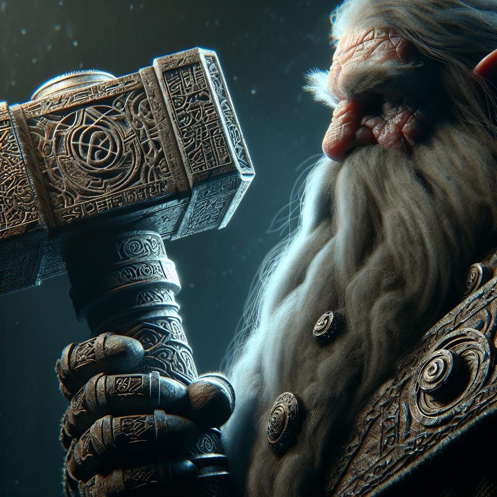 Dark Fantasy Dwarf with Spiritual Warhammer