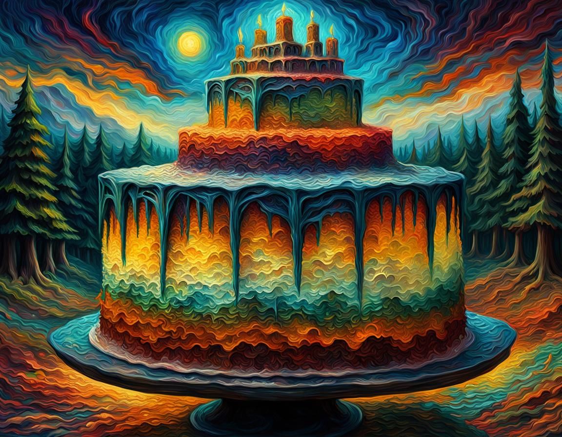 Tree of Souls Cake in Expressionist Style