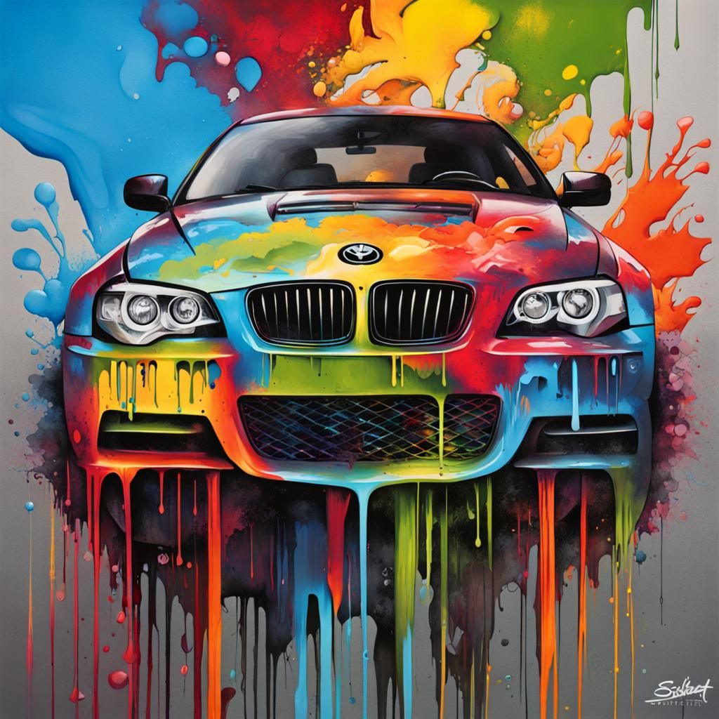BMW in Graffiti Art Style
