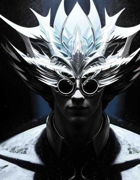 Powerful Superhuman Portrait in Rococo Raygun Gothic Style