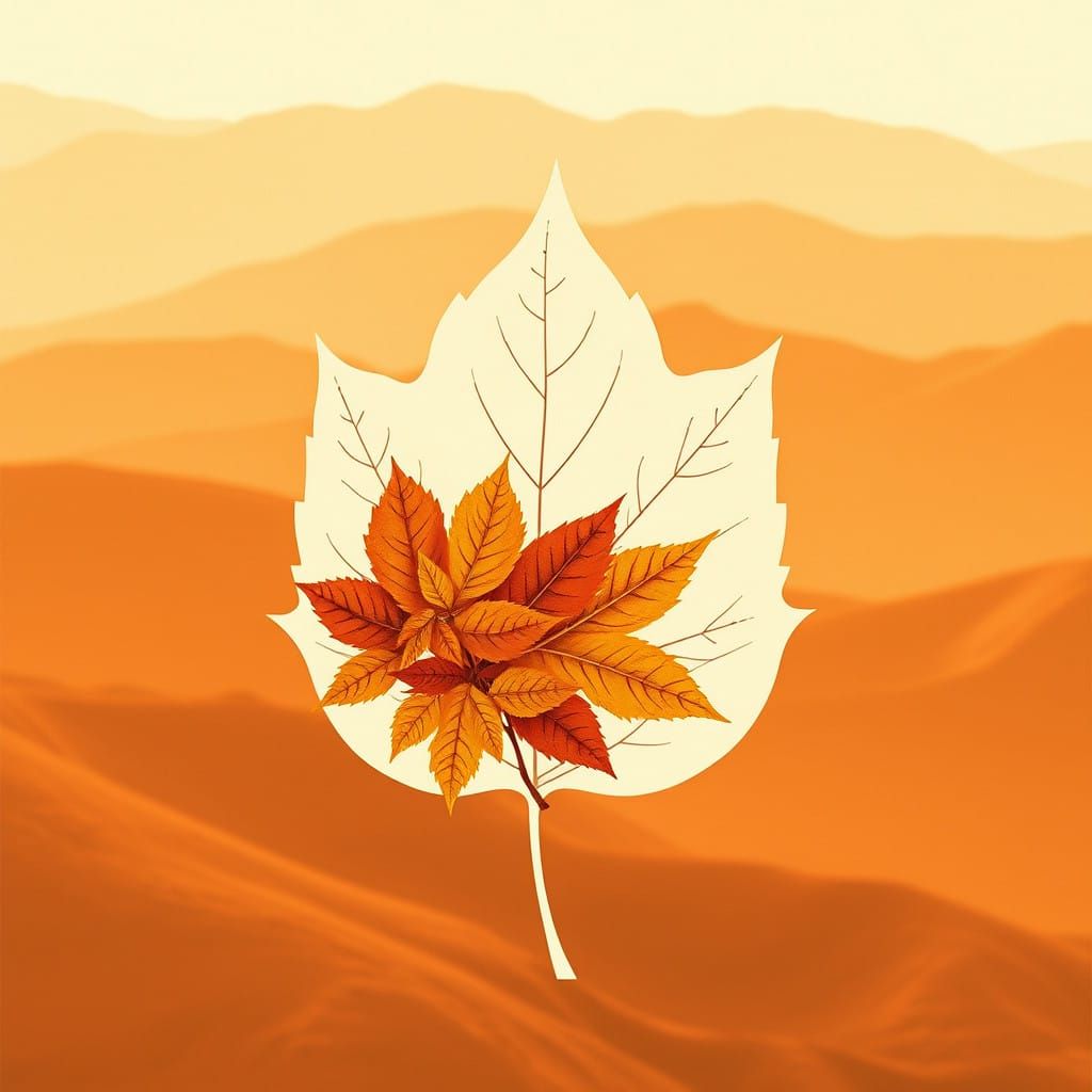 Golden Autumn Landscapes in Whimsical Hand-Drawn Style