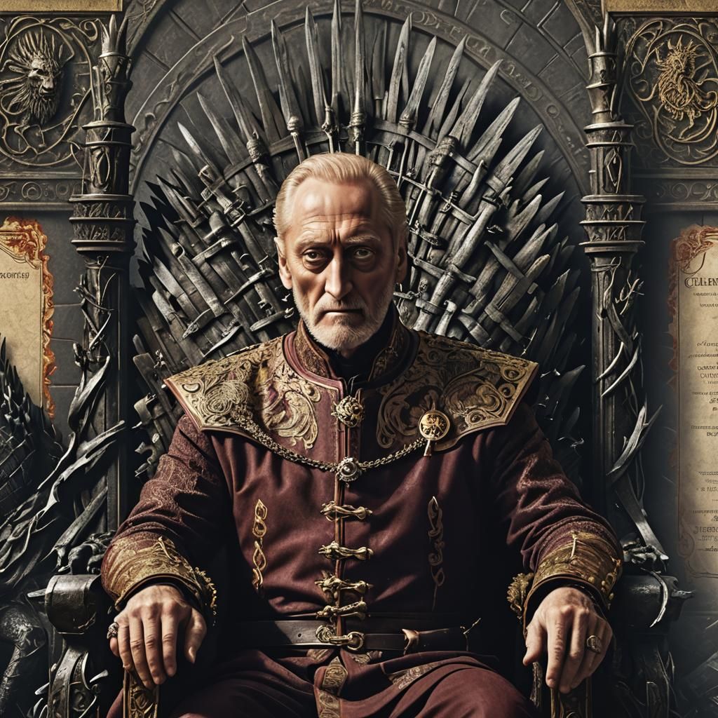 Tywin Lannister on the Iron Throne: Detailed Art