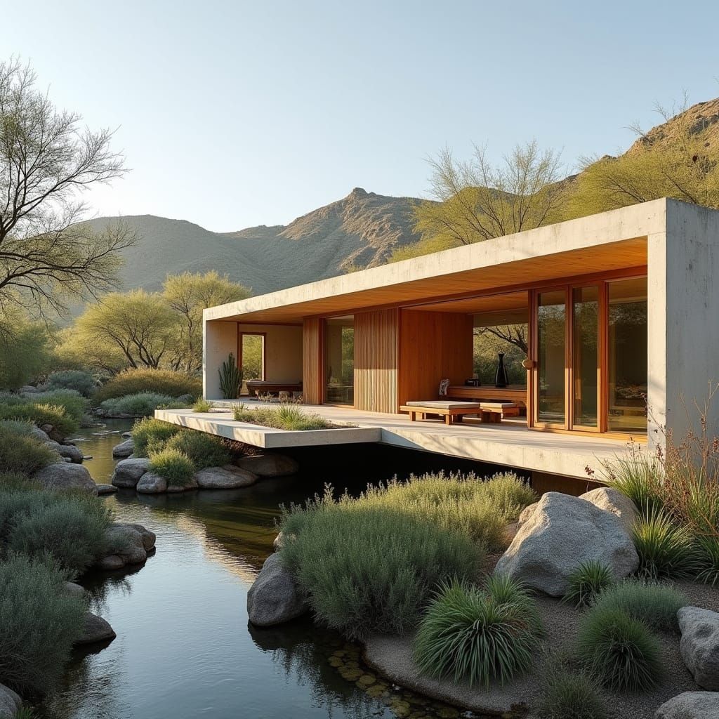Sleek Desert Tea House Blends Architecture with Nature
