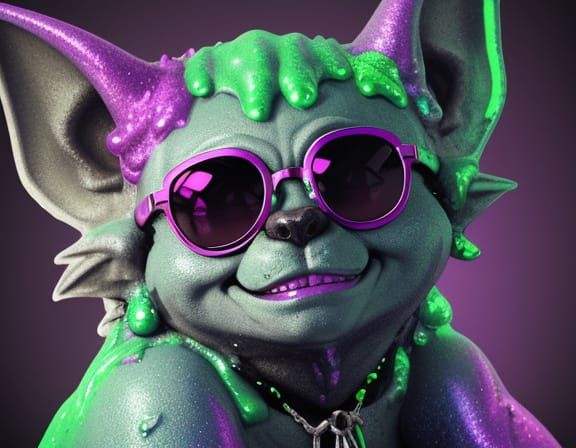 Grotesque Gargoyle in Bikini on Slime Pile