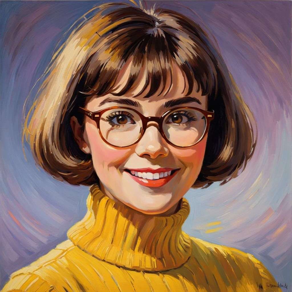 Velma Dinkley in Post-Impressionist Style