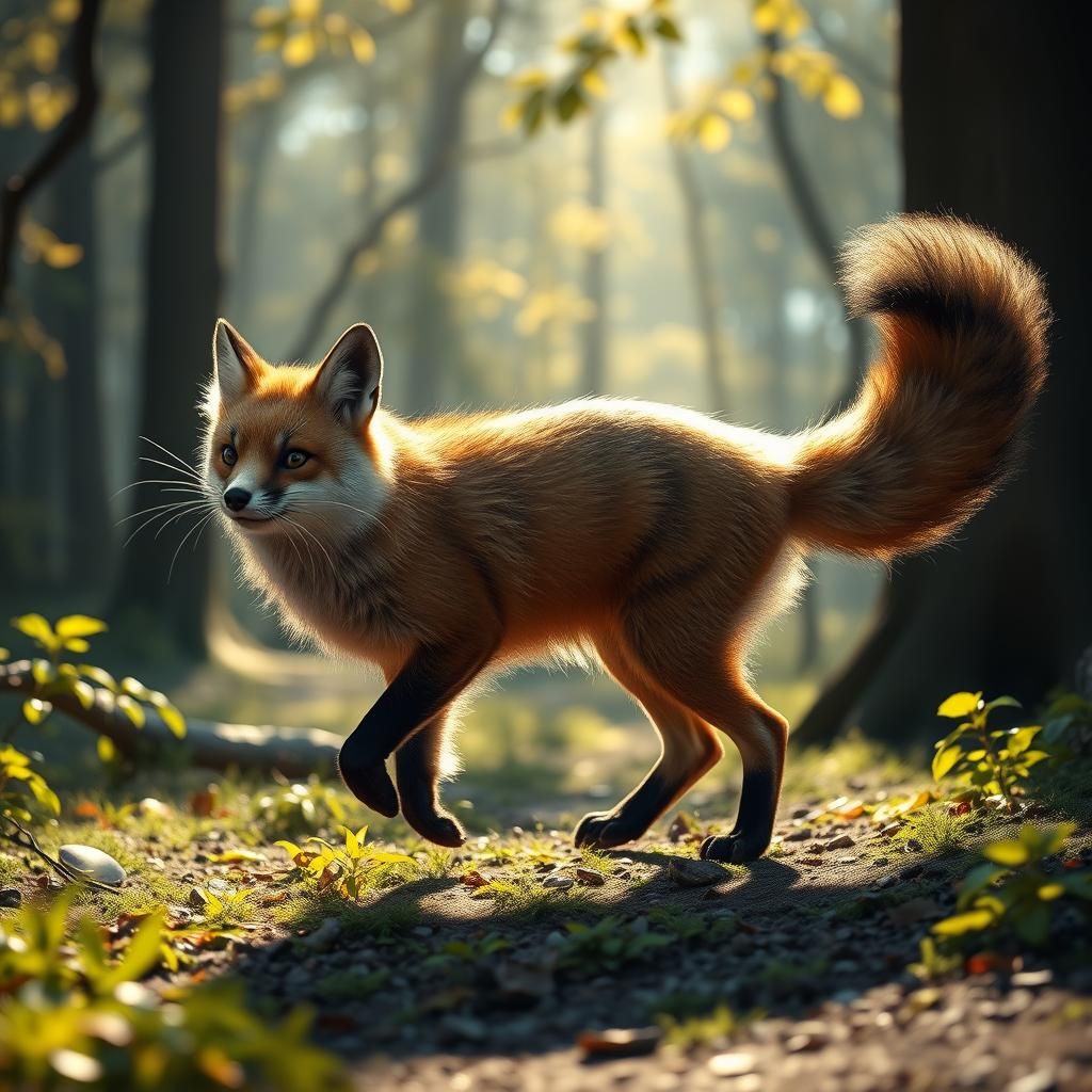 Mystical Forest Creature in Hyper-Realistic Style