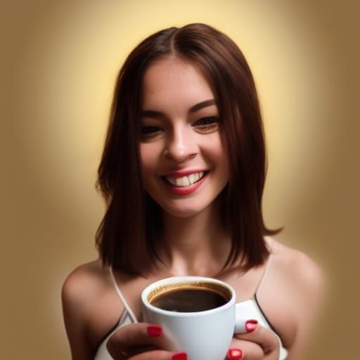 Coffee Queen Surrounded by Coffee Beans