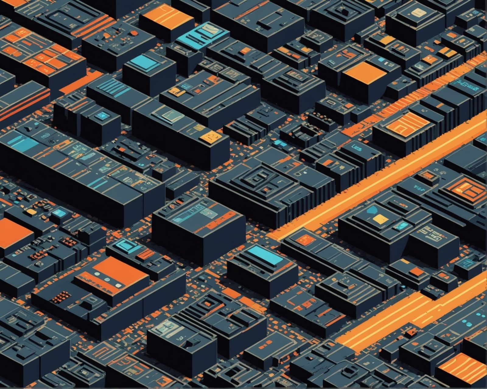 Town Design Looks Like An Old PCB!