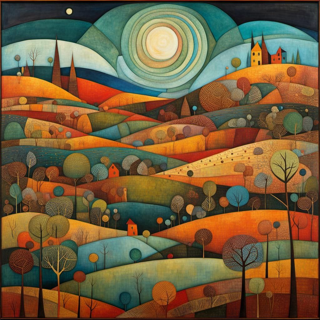 Intricate Barren Landscape in Surreal Style