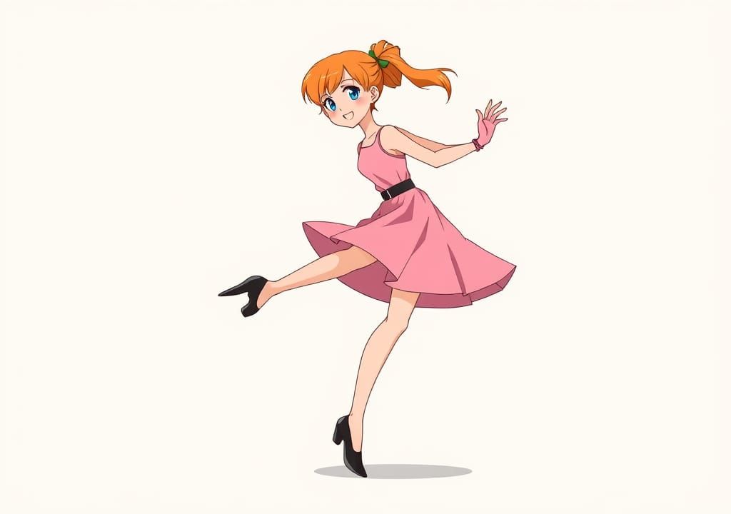 Cartoon Woman Tap Dancing at High Speed