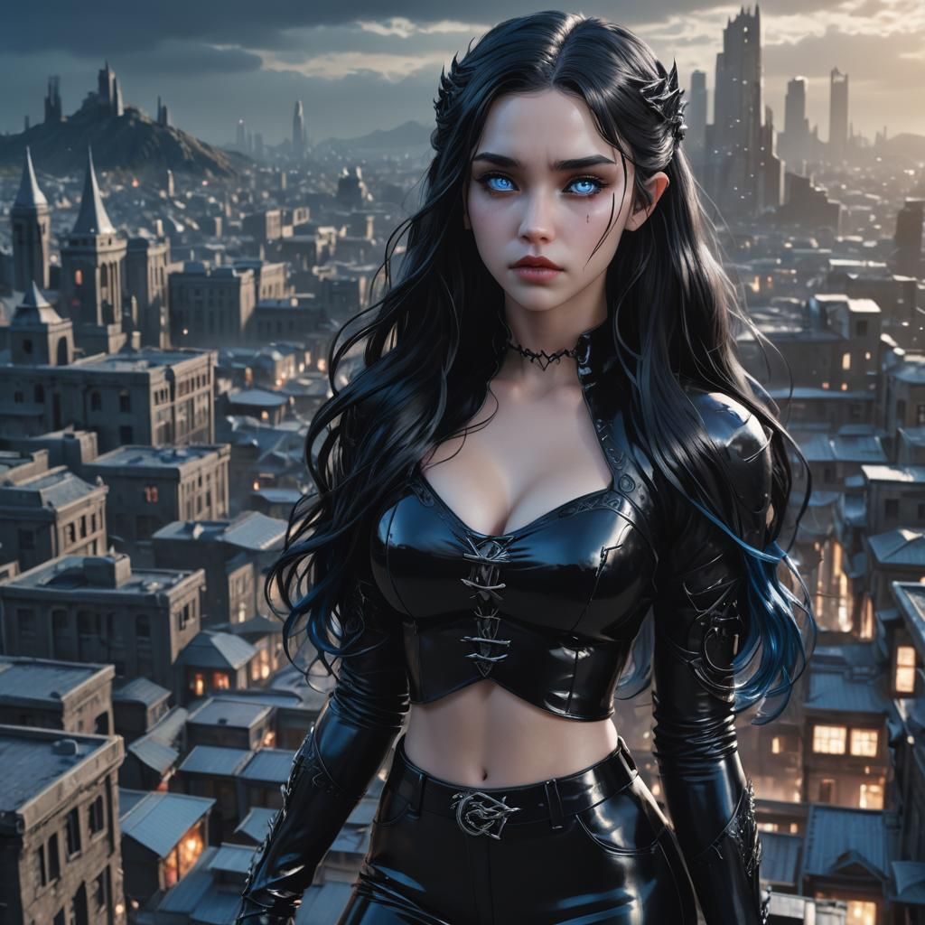 Vampire Princess in Dystopian Anime Style