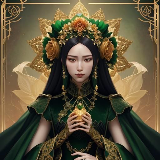 The Empress Tarot Card in Detailed Matte Painting