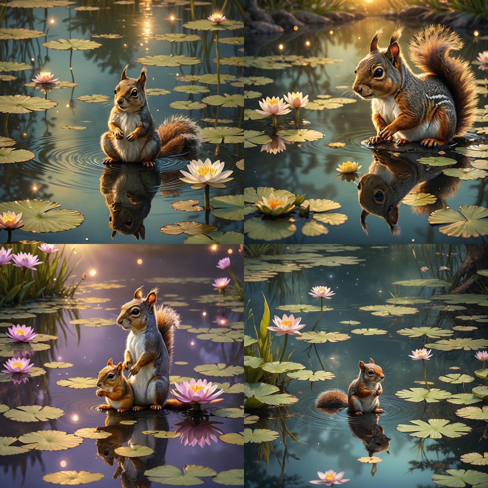 Squirrel with Golden Reflection in Sunset Light