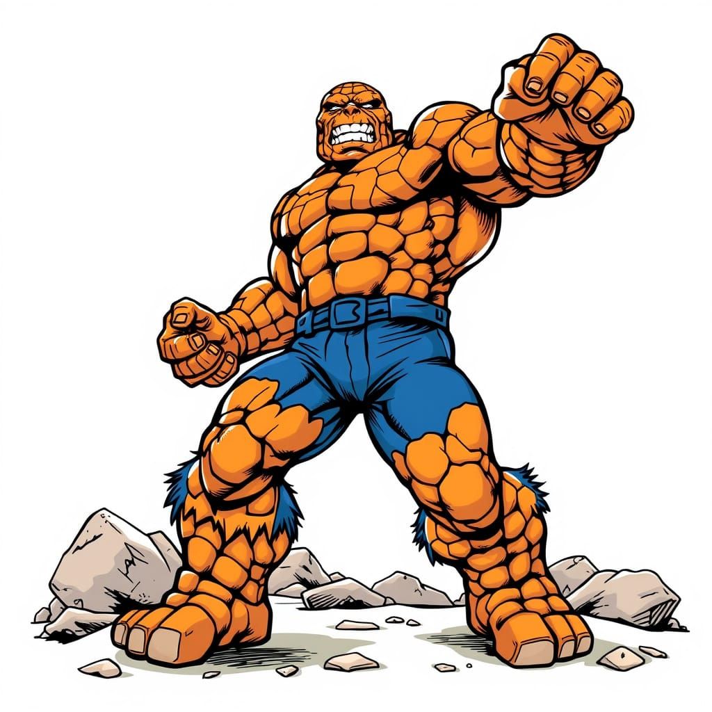 The Thing in Classic Comic Book Style