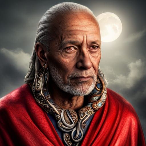 Intricate Portrait of a Red-Robed Wizard