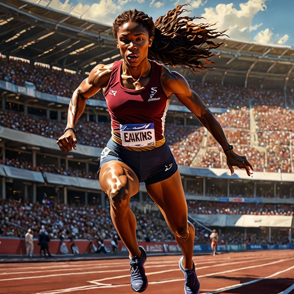 Olympian Athlete in Sprinter Stance, Eakins Realism