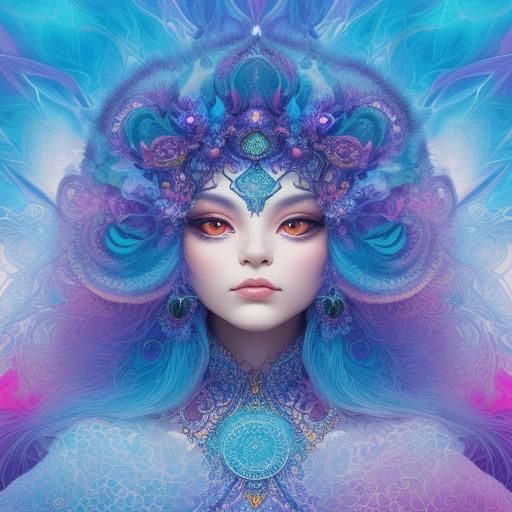 Persian Cat in Fractal Dreamscape: Surreal Digital Art