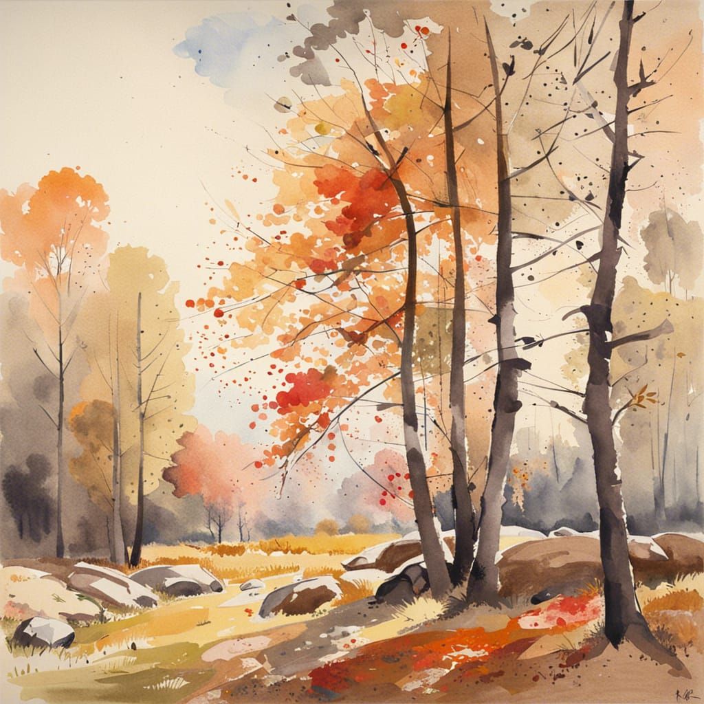 Autumn Landscape Inspired by Eero Nelimarkka