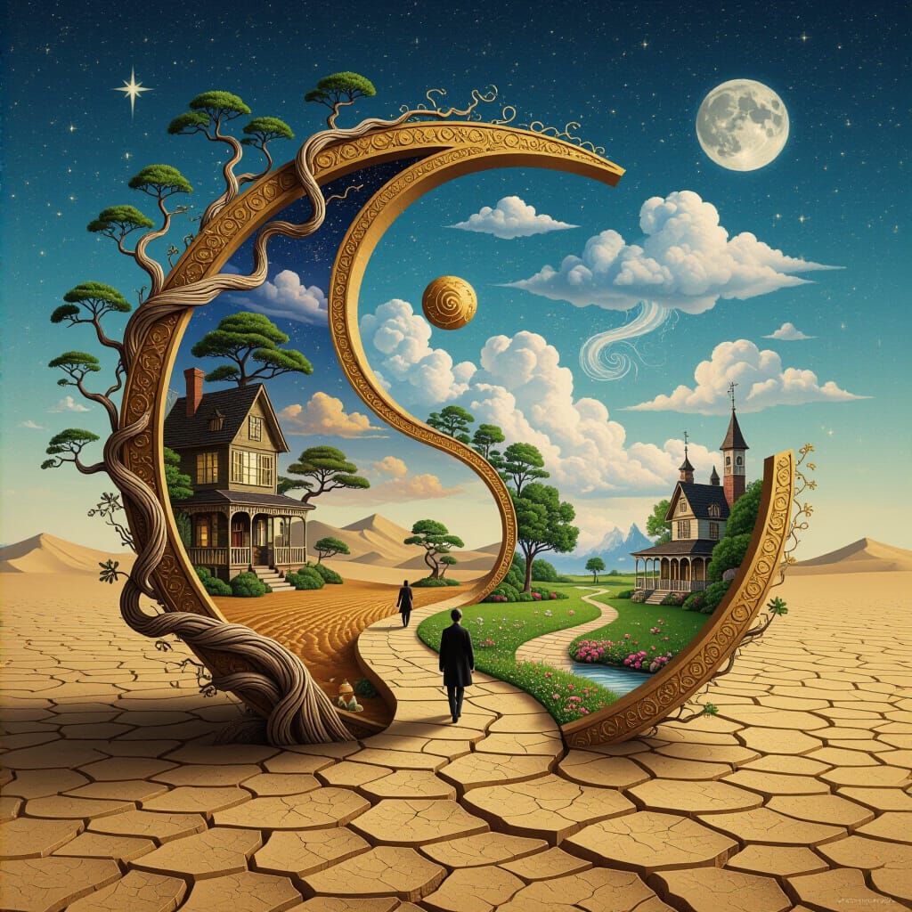 Surreal Stargate Scene with Fantasy Elements