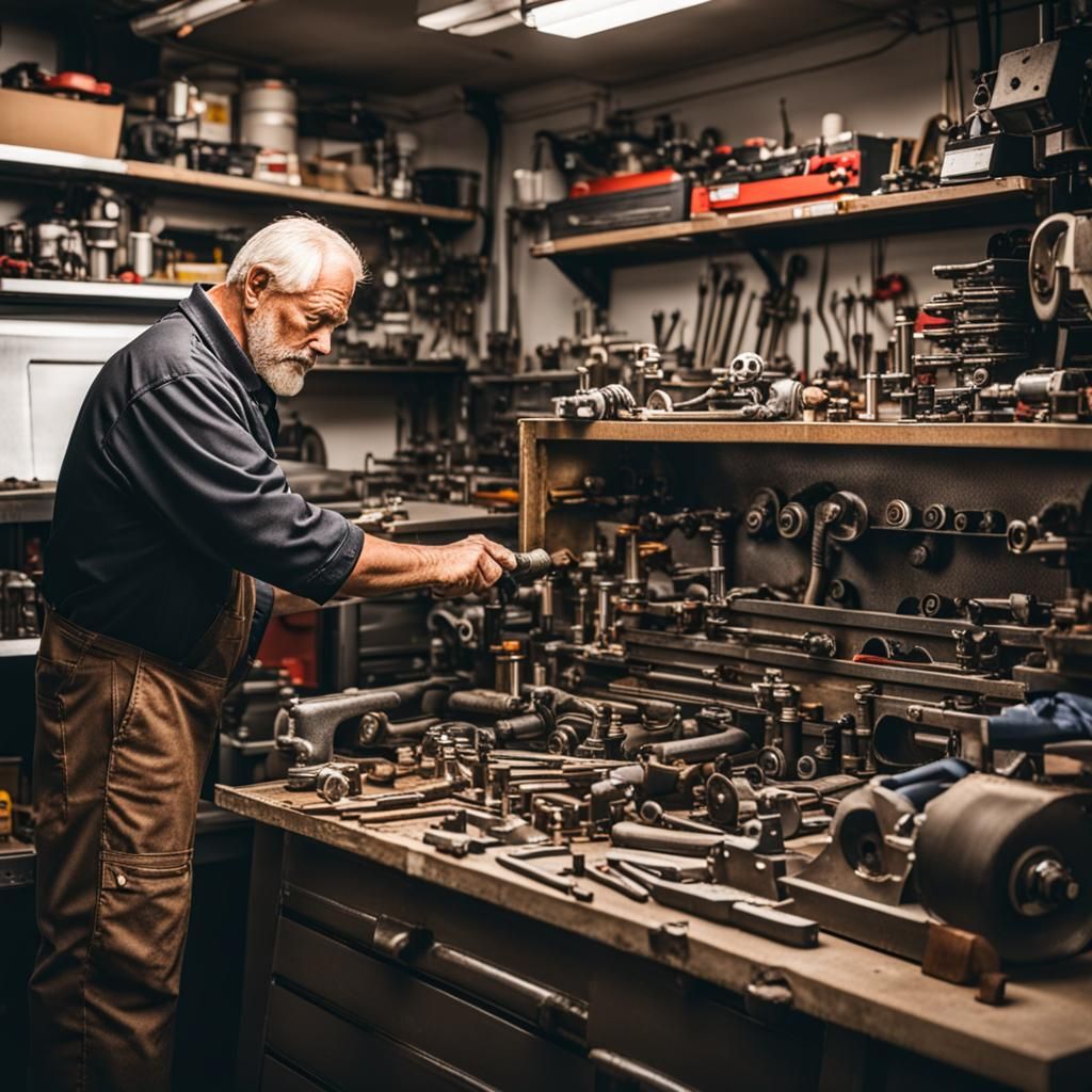 Miniature Mechanic in Toolbox Auto Shop