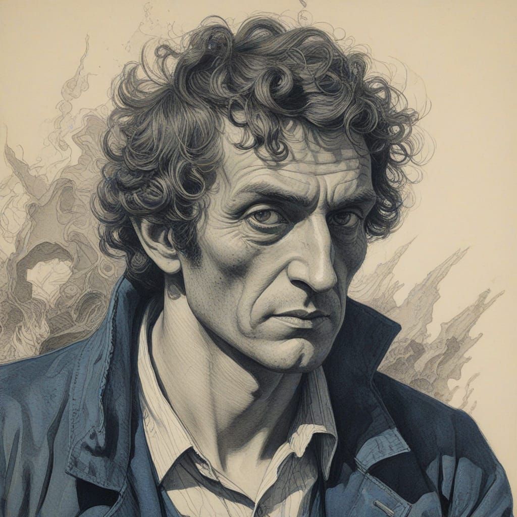 Sea Vampire Metamorphosis in Vrubel and Chagall Style