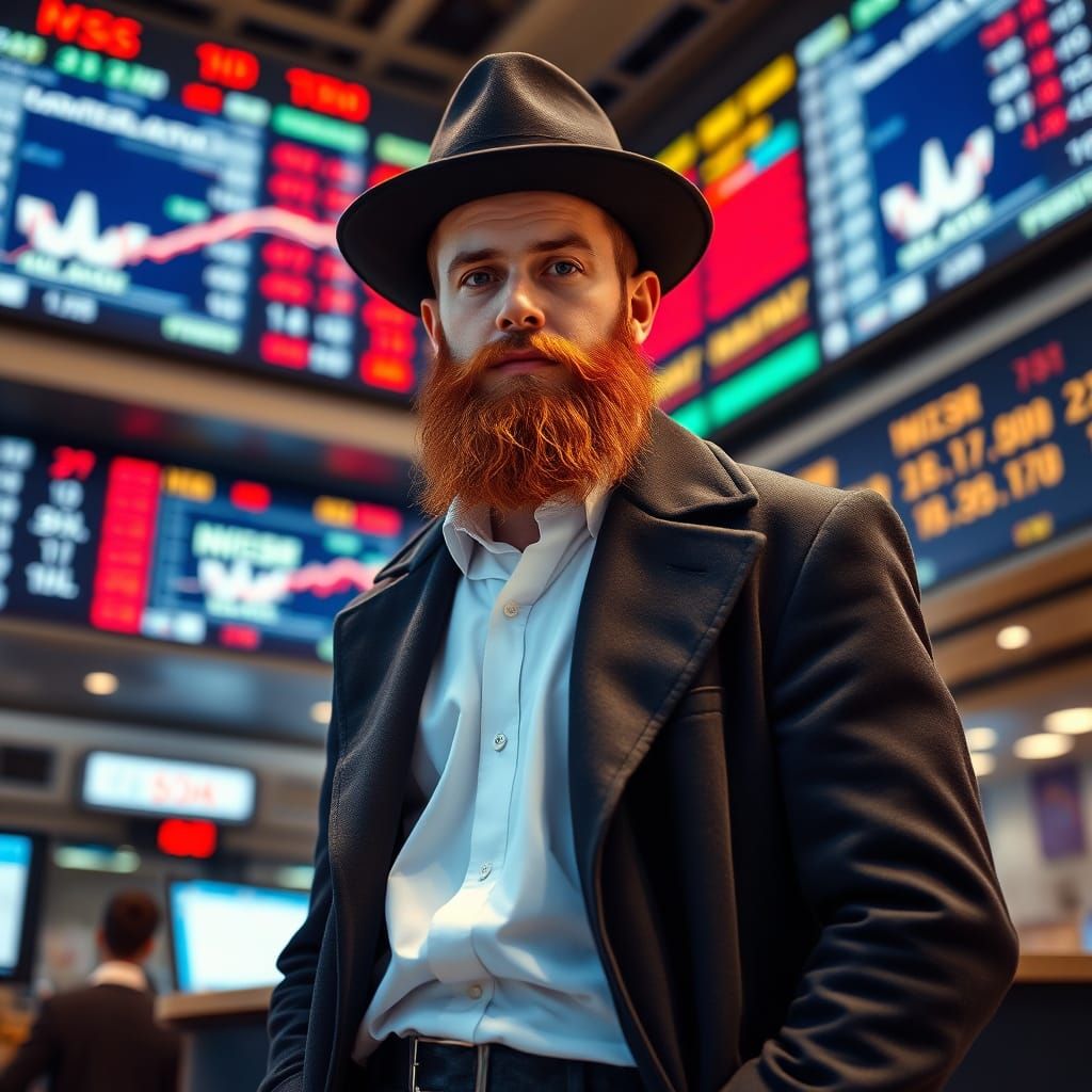 Orthodox Haredi Jew in Modern Finance, Inspired by Old Maste...