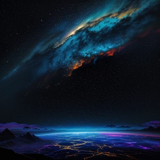 Surreal Sky Phenomenon in Vibrant Oil Painting