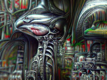 Numb Biomechanical Figure in Giger Style