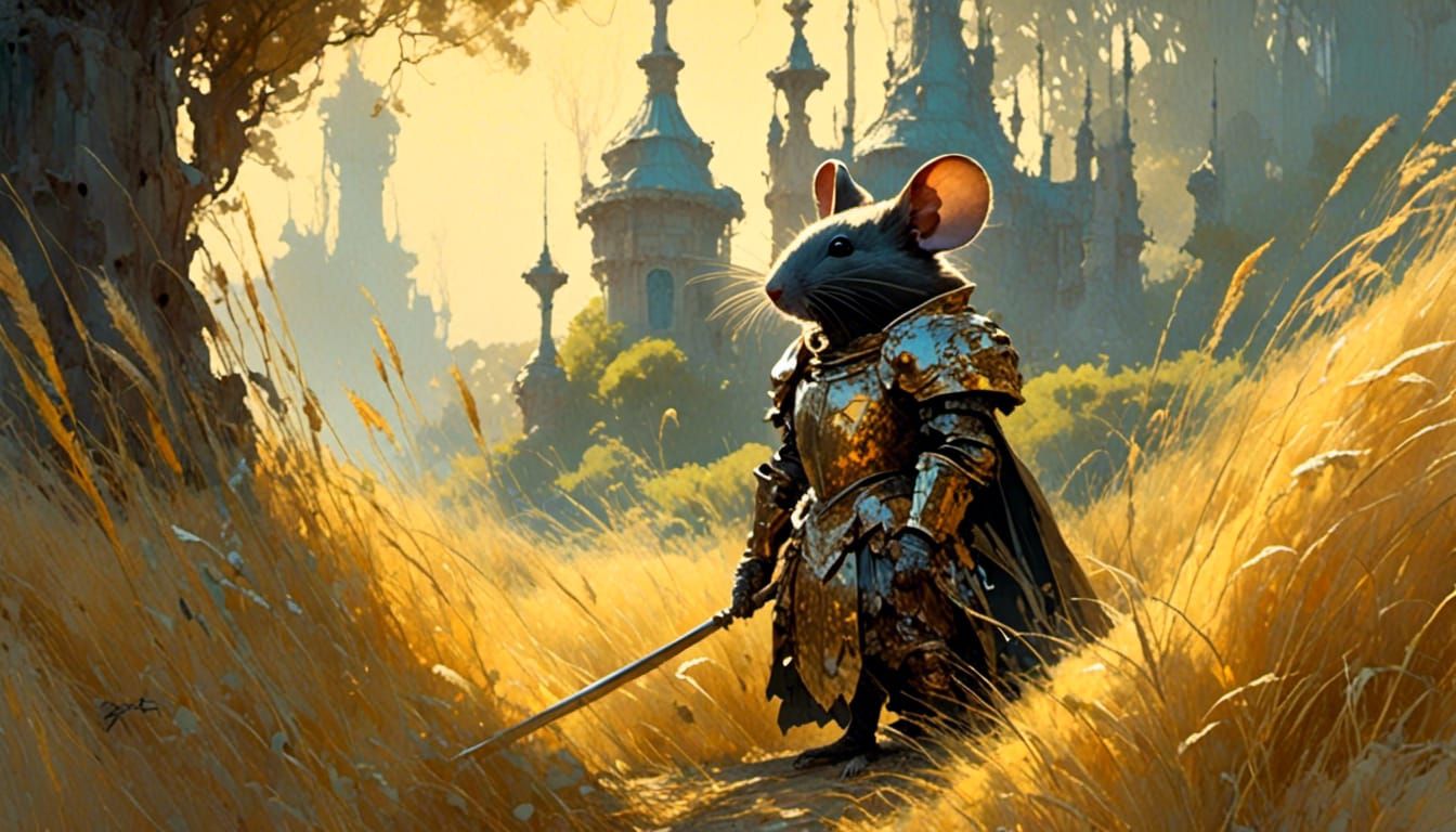 The Heroic Mouse knight, near the Glieves Castle