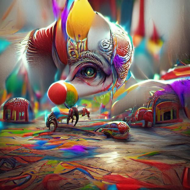 Psychedelic Circus: Hyperrealistic Art Trending on Artstatio...