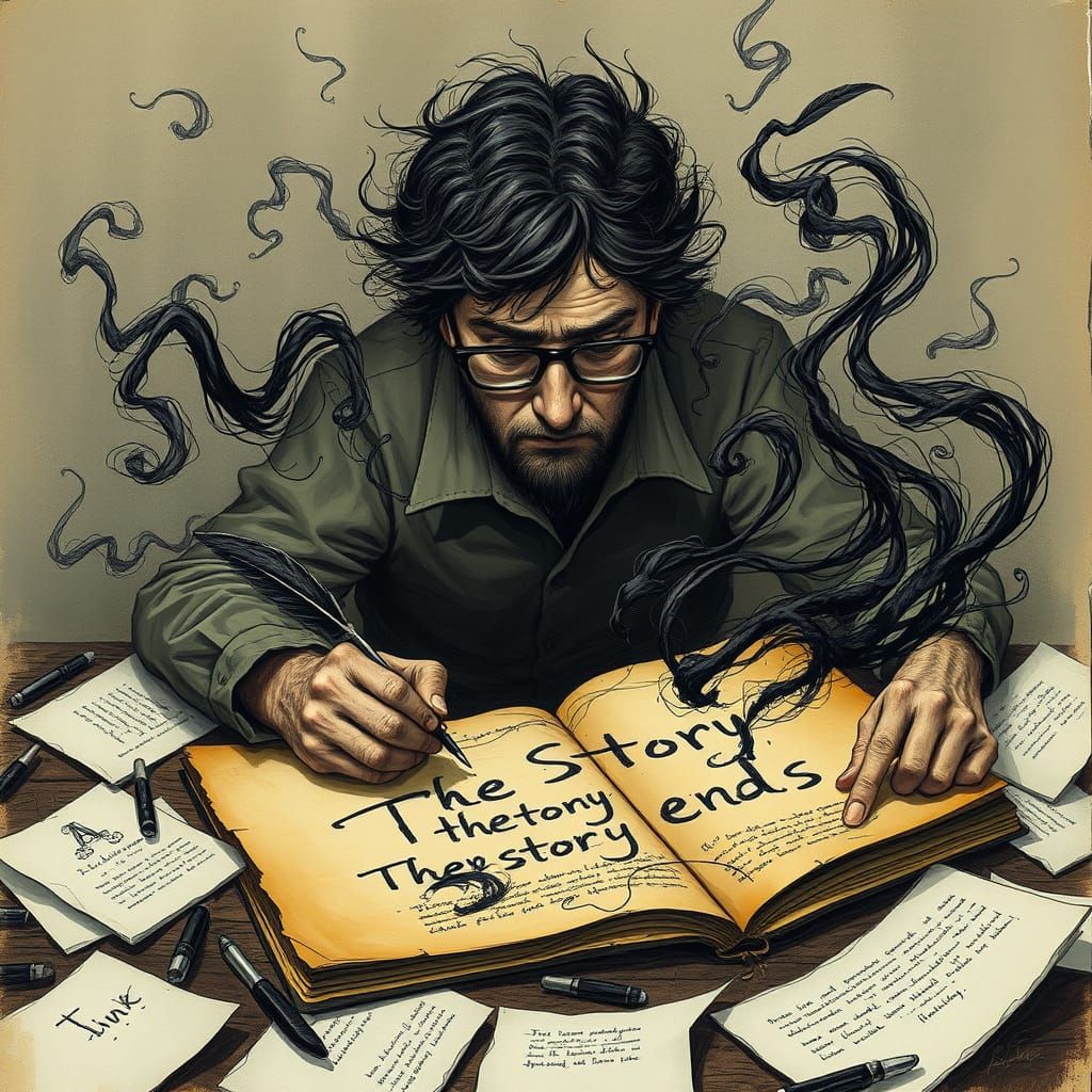 Author's Desperate Farewell in a Fading World of Ink