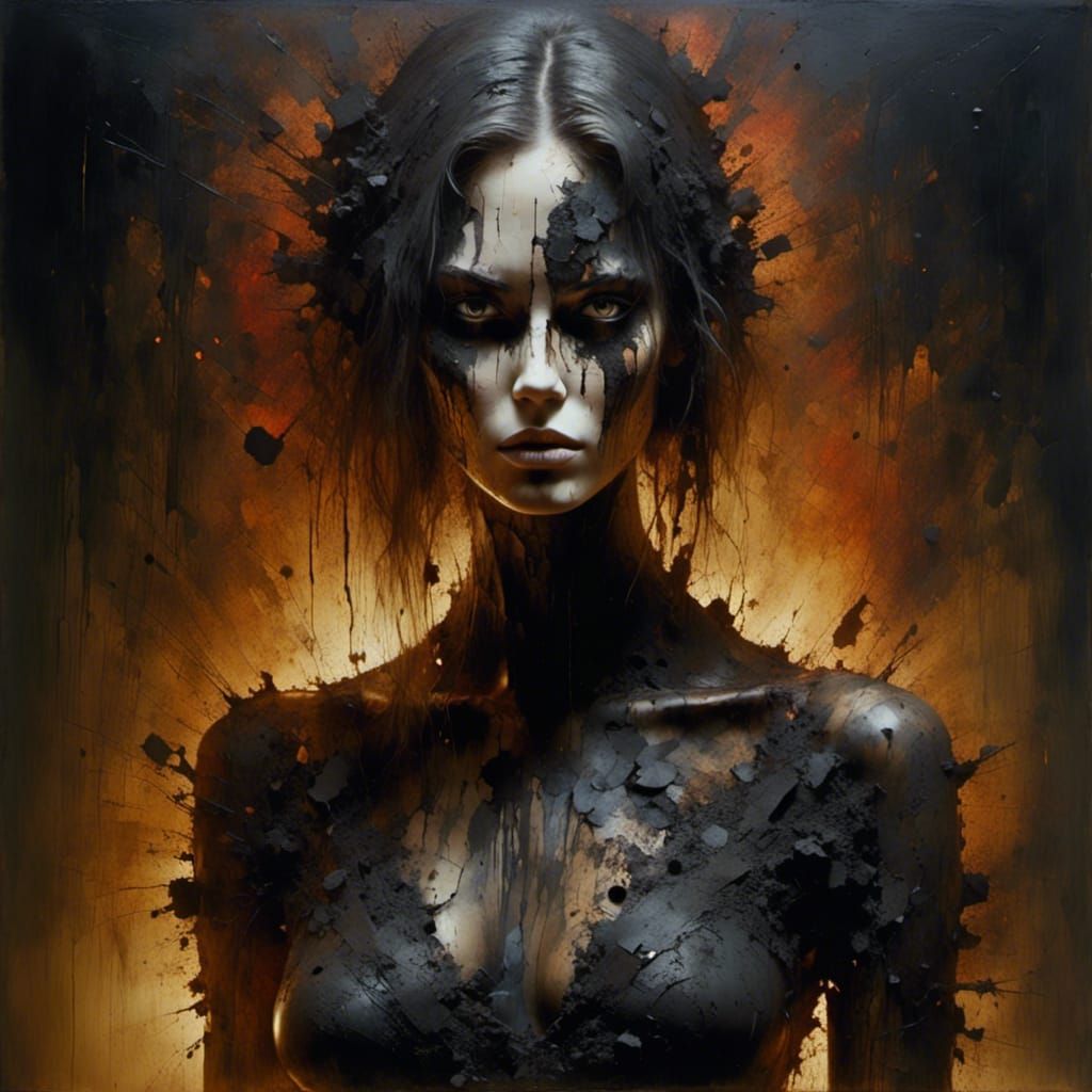 Sinister Hyperrealistic Woman in Surreal Style