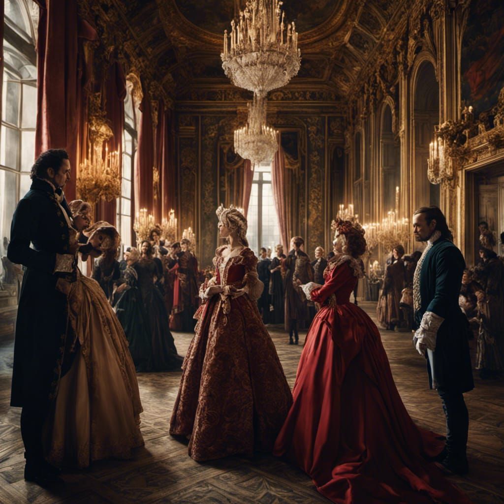 Guests at the vampire masked ball in Versailles