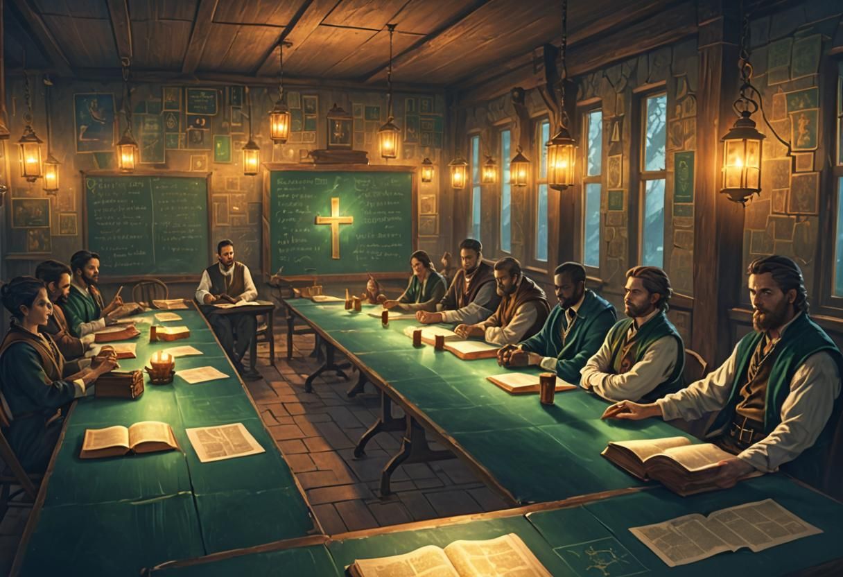 Fantasy Concept Art: Bible Study in Regal Setting