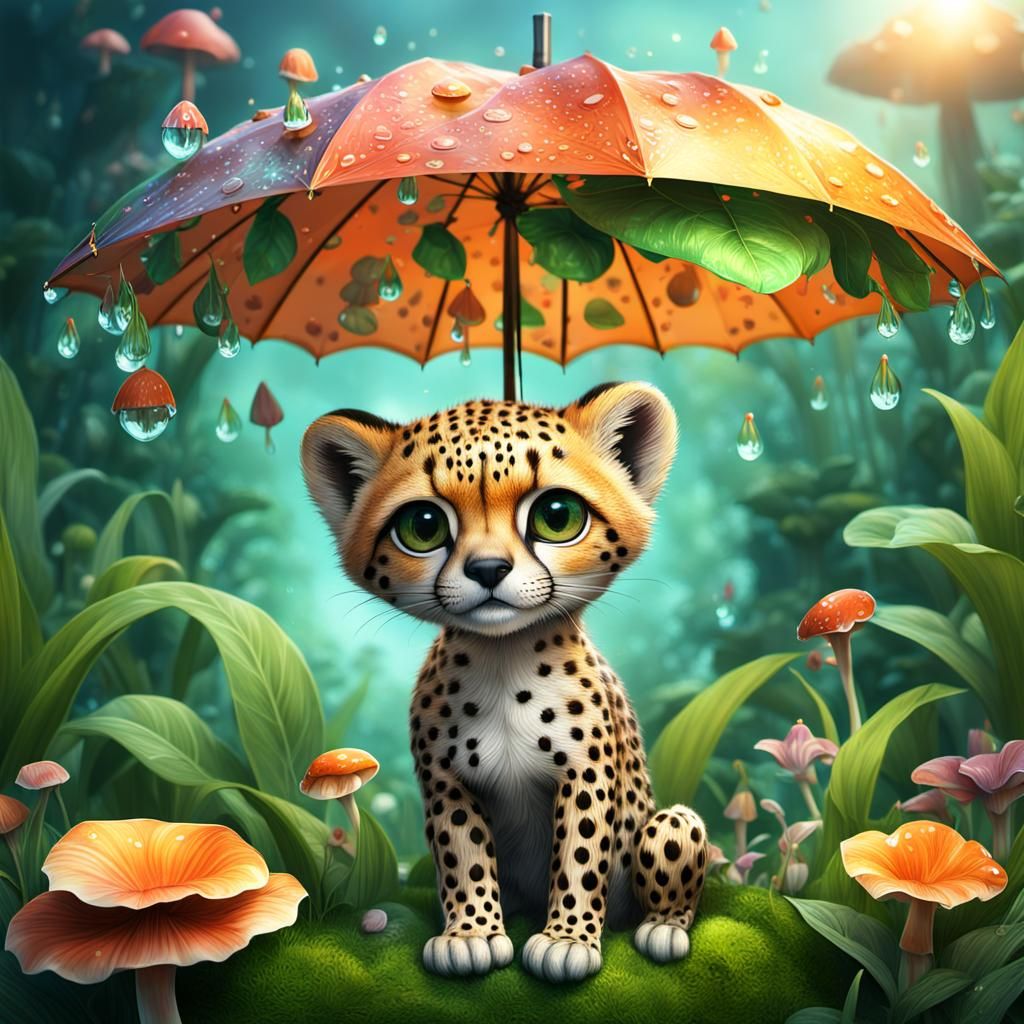 Googly eyes cute cheetah