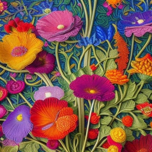 Surreal Rainbow Flower Bouquet in Romantic Style