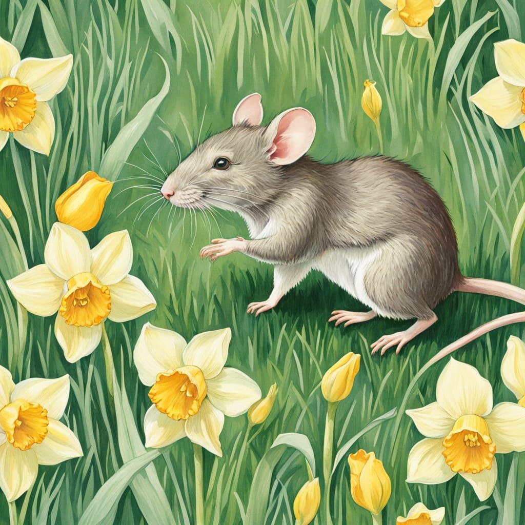 rat and daffodil