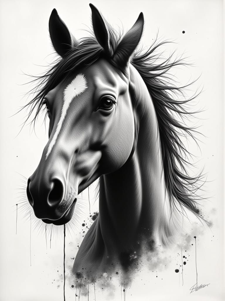 pencil drawing of a horse