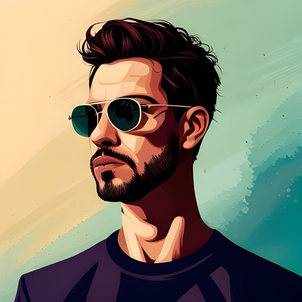 Detailed Portrait of Man with Sunglasses