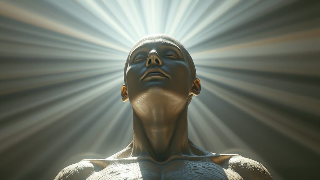 Hyperrealistic Sculpture with Surreal Reflections in Dreamli...