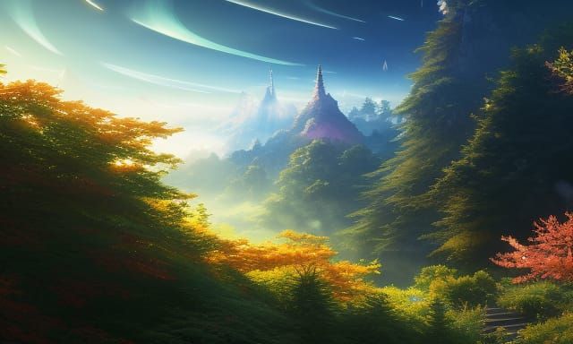 Mystical Forest Anime Key Visual in 16k