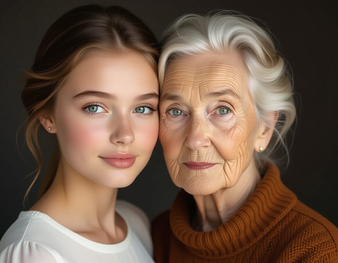 Youth and Age Portrait: A Seamless Transition
