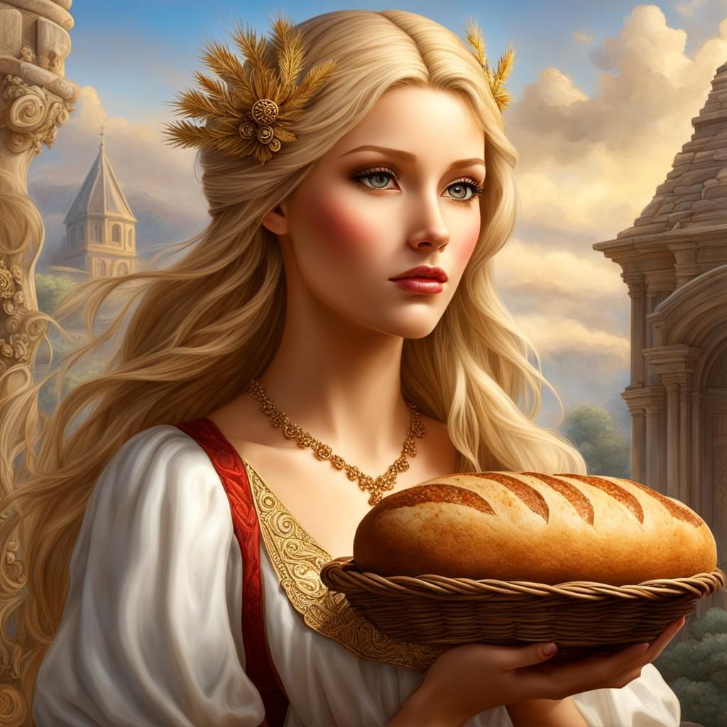 Fantasy Maiden with Bread in Nick Gaetano Style