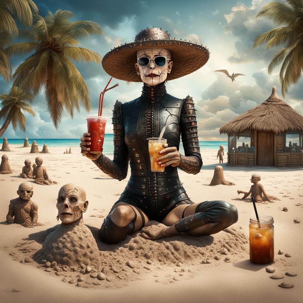 Pinhead on Vacation: Hellraiser Beach Scene