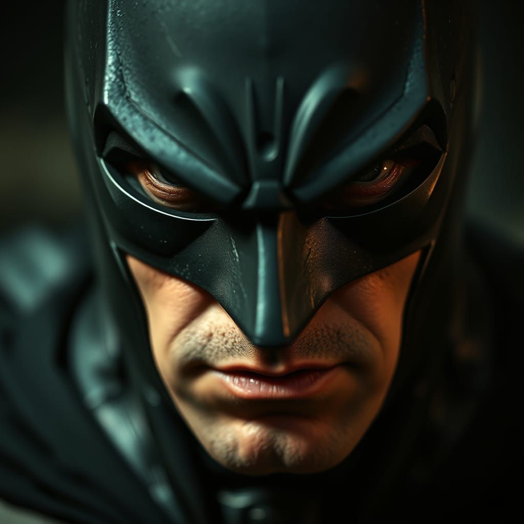 Cinematic Batman Portrait in Gritty Live-Action Style