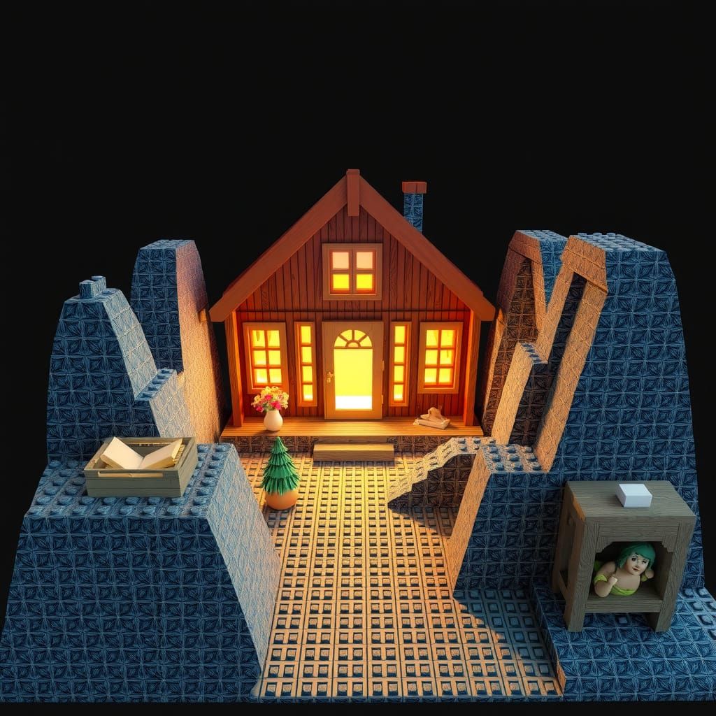 Imaginative Architecture in Vibrant Lego Style