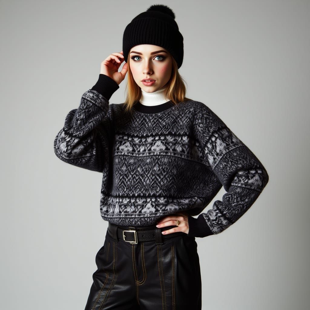 Woman in Cozy Sweater