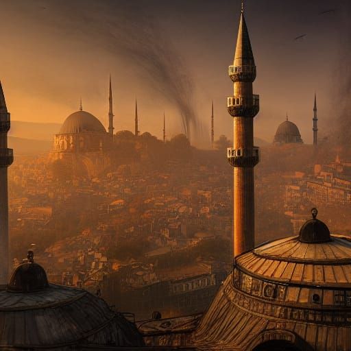 Steampunk Istanbul: Detailed Matte Painting