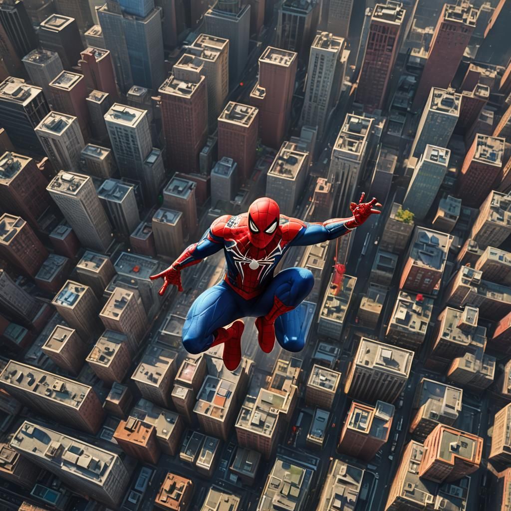 Detailed Spider-Man Matte Painting in 8K